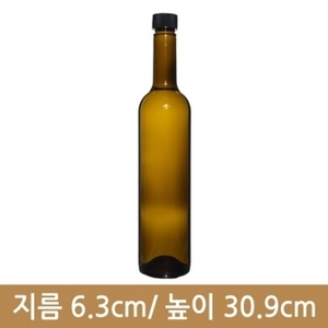 유리병 와인500ml 엔틱갈색스크류 (A) 40개